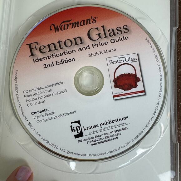 Warman's Fenton Glass Mark Moran CD Case 2nd Edition Pricing Identification - Picture 5 of 6